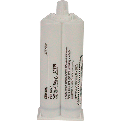 5-Minute Adhesive, 50 ml, Dual Cartridge, Two-Part, Clear Fastek