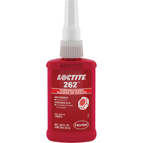 Threadlocker 262 , Red, High, 50 ml, Bottle Fastek