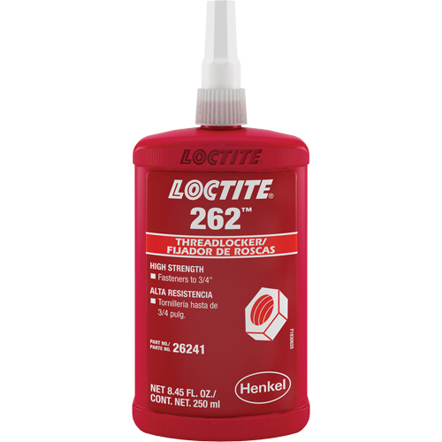Threadlocker 262, Red, High, 250 ml, Bottle Fastek