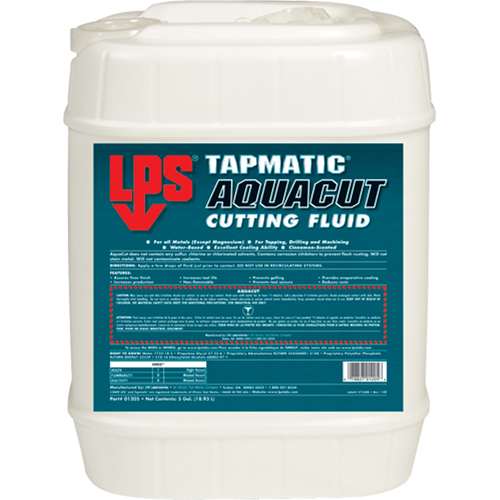 Liquides de coupe AquaCut de Tapmatic, 5 gal. Fastek