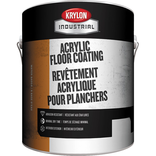 Industrial Floor Coating, 1 gal., Water-Based, Semi-Gloss, Grey Fastek