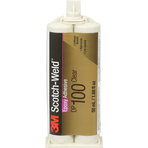Adh&eacute;sif Scotch-Weld, 1,7 liq. oz., Cartouche double, Deux composants, Transparent Fastek