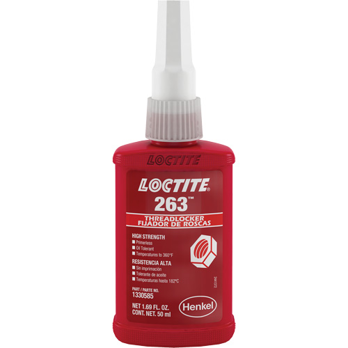 Threadlocker 263 Rapid Cure, Red, High, 50 ml, Bottle Fastek