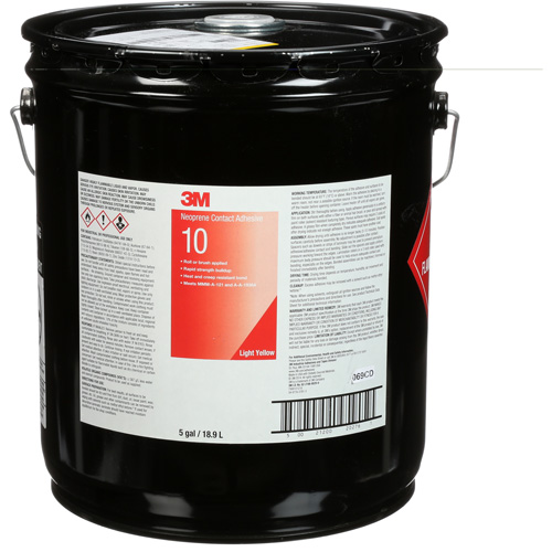 Ten Bond Contact Cement, Pail, 5 gal., Yellow Fastek