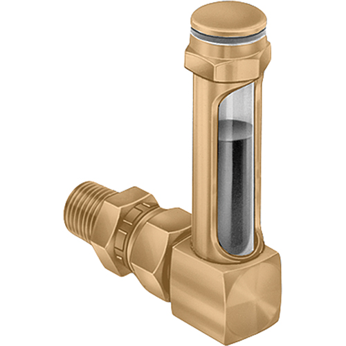 Brass Liquid Level Gauges - Union Coupling, Threaded, 8-11/16" L, 225°F (107.22° C) Fastek