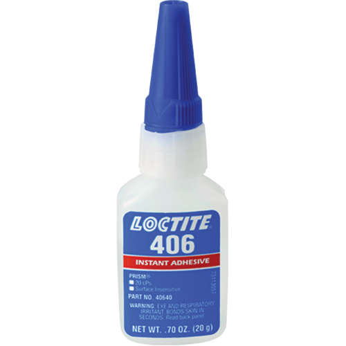 Adh&eacute;sif instantan&eacute; Prism 406, Transparent, Bouteille, 0,7 liq. oz. Fastek