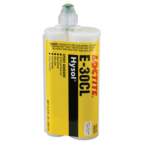 E-30CL Glass Bonder Structural Adhesive, 200 ml, Dual Cartridge, Two-Part, Ultra Clear Fastek