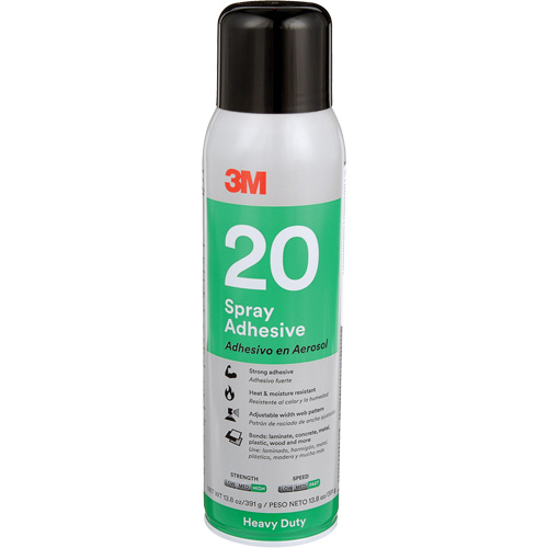 20 Heavy Duty Spray Adhesive, Clear, Aerosol Can Fastek