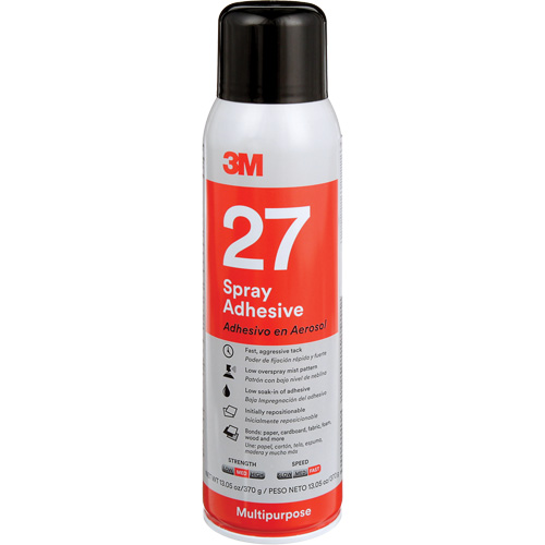 27 Multi-Purpose Spray Adhesive, Clear, Aerosol Can Fastek