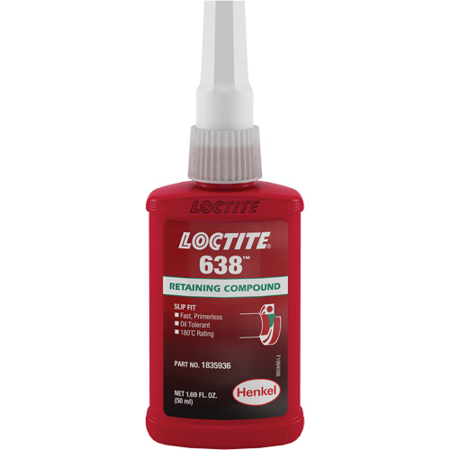 Compos&eacute; de retenue Loctite 638, 50 ml, Bouteille, Vert Fastek