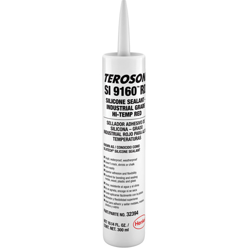 Scellant &agrave; la silicone haute temp&eacute;rature Teroson SI 9160, Cartouche, Rouge Fastek