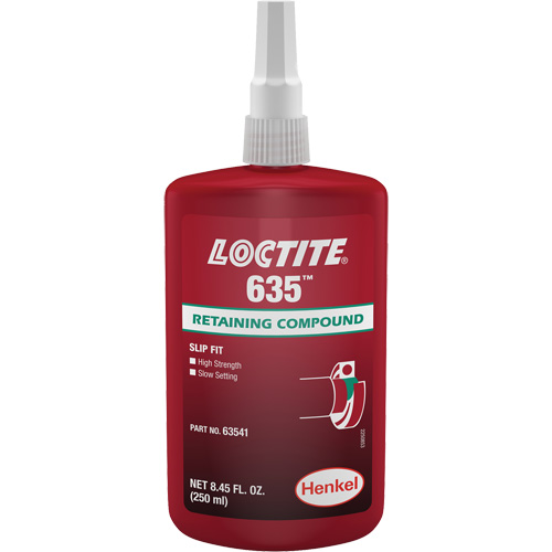 Loctite&reg; 635 Retaining Compound, 250 ml, Bottle, Green Fastek