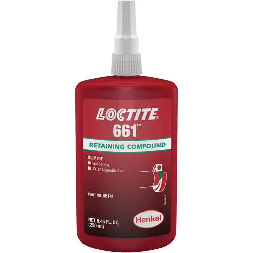 Compos&eacute; de retenue Loctite 661, 250 ml, Bouteille, Jaune Fastek