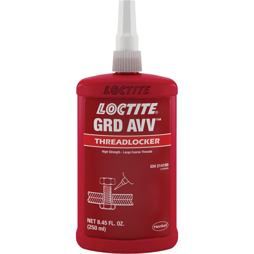 Letter Grade AVV Threadlocker, Red, High, 250 ml, Bottle Fastek