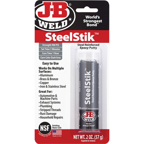 Colle &eacute;poxyde SteelStik, 2 oz, B&acirc;ton, Gris Fastek