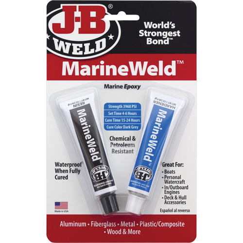 MarineWeld Epoxy, Two-Part, Tube, 3 oz., Grey Fastek