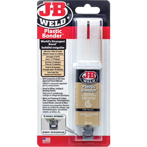 Adh&eacute;sif plastique, 25 ml, Seringue, Deux composants, Havane Fastek