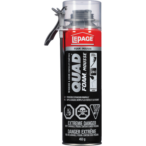 Quad&reg; Foam Window & Door Installation Foam, Aerosol Can, Tan Fastek