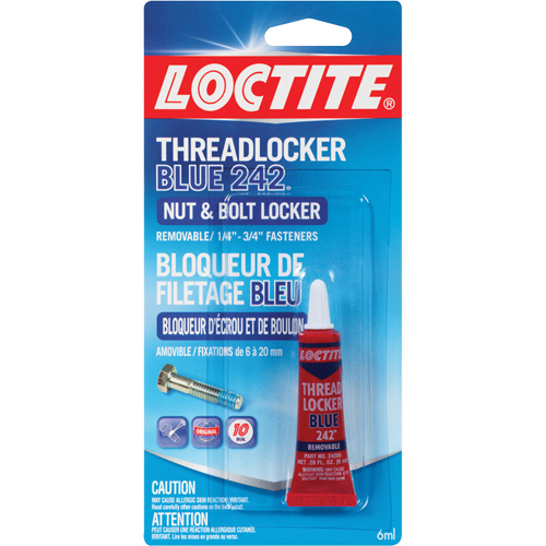 242 Threadlocker, Blue, Medium, 6 ml, Tube Fastek