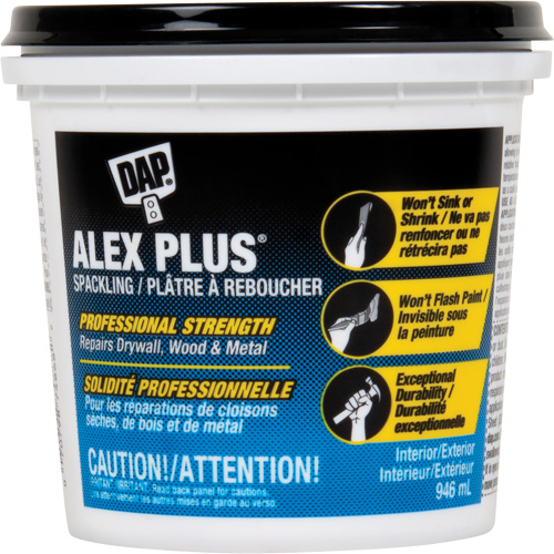 Alex Plus&reg; Spackling, 946 ml, Plastic Container Fastek