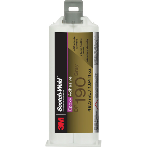 Adh&eacute;sif &eacute;poxyde DP190 Scotch-Weld, 1,64 liq. oz., Cartouche, Deux composants, Gris Fastek