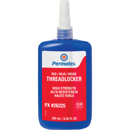 Permanent Strength Threadlocker, Red, High, 250 ml, Bottle Fastek