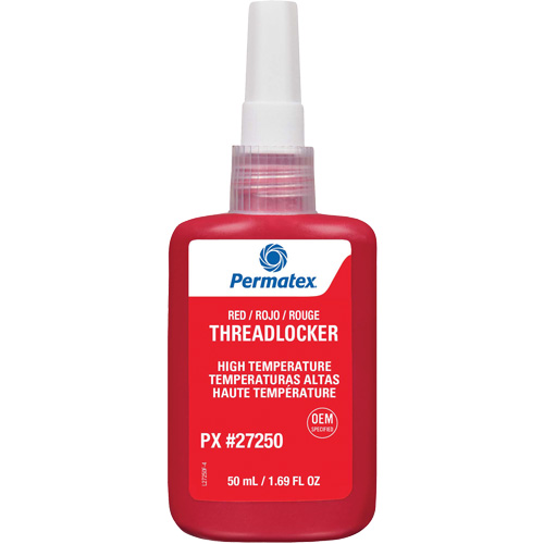 High Temperature Threadlocker, Red, High, 50 ml, Bottle Fastek