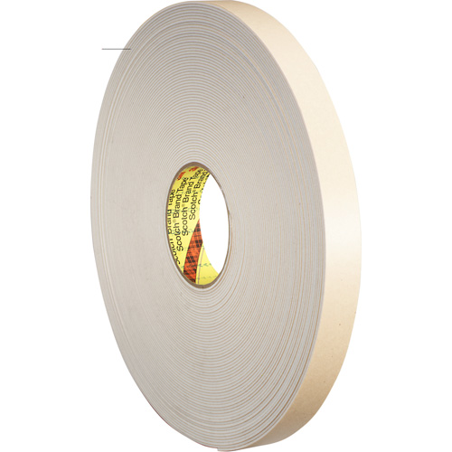 Double-Coated Foam Tape, 33 m (108') L x 25.4 mm (1") W, 62 mils, Polyethylene Fastek