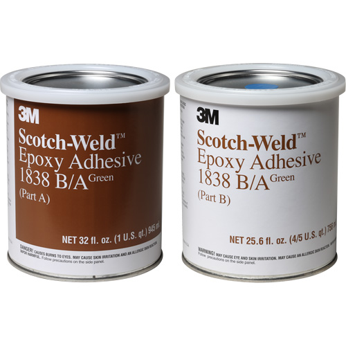 Scotch-Weld Adhesive, 32 fl. oz., Pail, Two-Part, Green Fastek