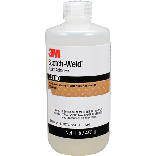 Scotch-Weld Instant Adhesive CA100, Off-White, Bottle, 1 lbs. Fastek