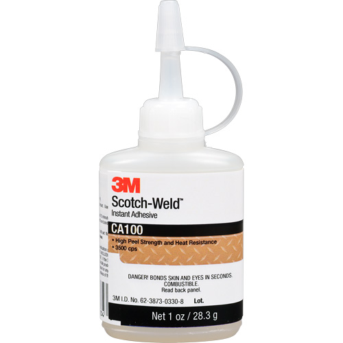 Scotch-Weld Instant Adhesive CA100, Off-White, Bottle, 1 oz. Fastek