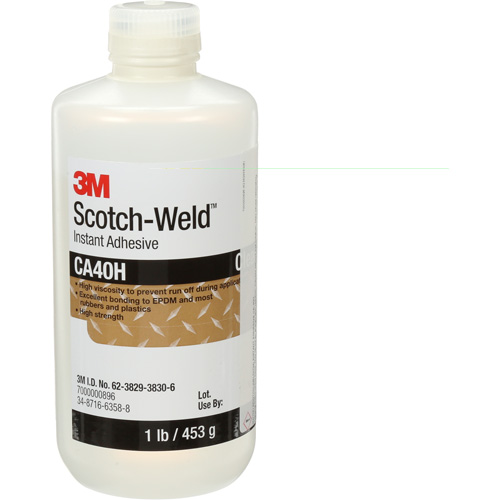 Scotch-Weld Instant Adhesive, Clear, Bottle, 1 lbs. Fastek
