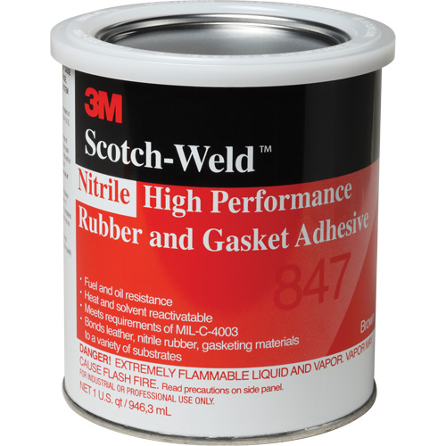 Adh&eacute;sif haute performance pour caoutchouc et joints Scotch-Weld, Gallon, Brun Fastek