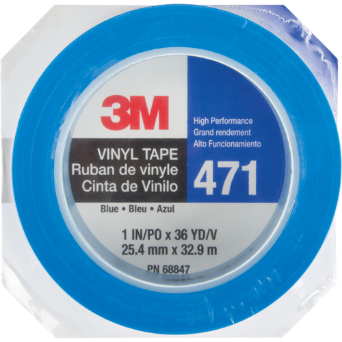 471 Vinyl Tape, 25.4 mm (1") W x 32.9 m (108') L, 5.3 mils, Blue Fastek