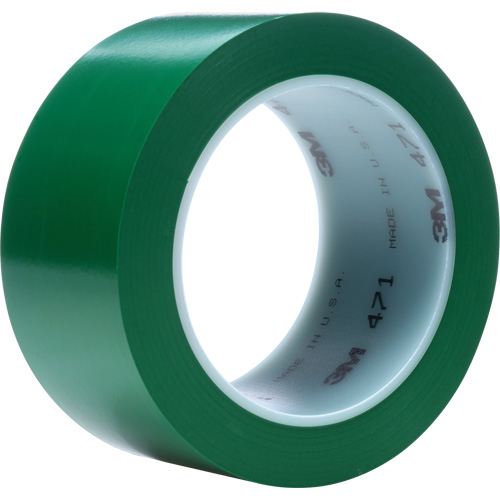 471 Vinyl Tape, 76 mm (3") W x 32.9 m (108') L, 5.3 mils, Green Fastek