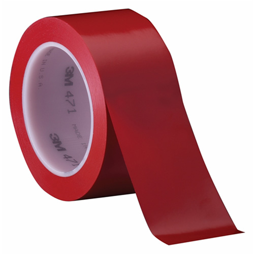 471 Vinyl Tape, 6 mm (1/4") W x 32.9 m (108') L, 5.2 mils, Red Fastek