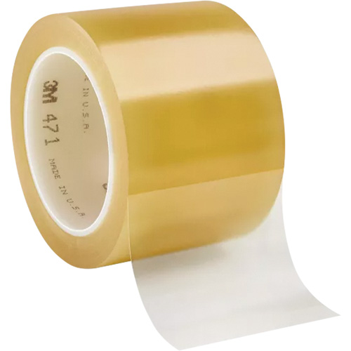 471 Vinyl Tape, 76.2 mm (3") W x 32.9 m (108') L, 5.2 mils, Clear Fastek