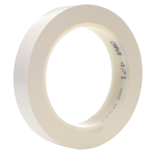 471 Vinyl Tape, 25.4 mm (1") W x 32.9 m (108') L, 5.3 mils, White Fastek