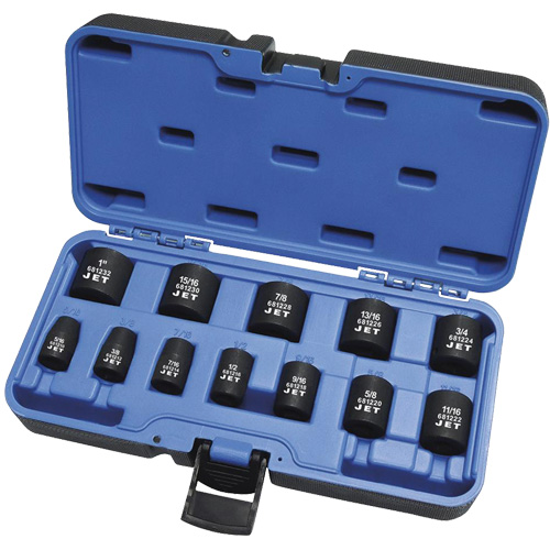 PS1238 SAE 6-Point Socket Set, 12 Pcs, Impact, 3/8" Drive Size, Deep Fastek