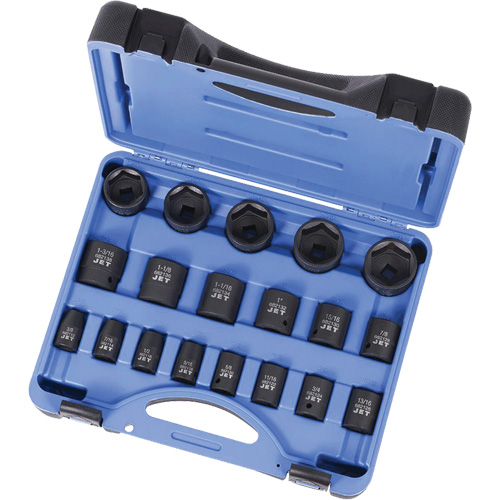 PS1912 SAE 6-Point Socket Set, 19 Pcs, Impact, 1/2" Drive Size, Deep Fastek