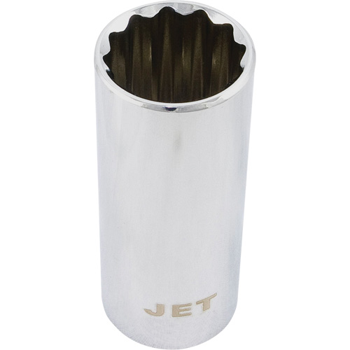 12-Point Chrome Socket, 3/4", 1/2" Drive, 12 Points, Deep Fastek