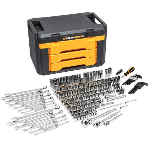 Mechanic's Tool Set in 3-Drawer Storage Box Fastek