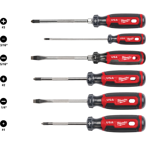 Cushion Grip Screwdriver Set, 6 Pcs. Fastek