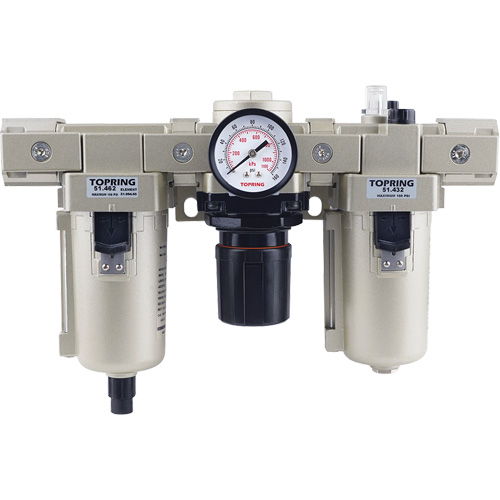 Filtre, r&eacute;gulateur, lubrifiant avec bol m&eacute;tallique, 1/2" NPT, 150 psi Fastek