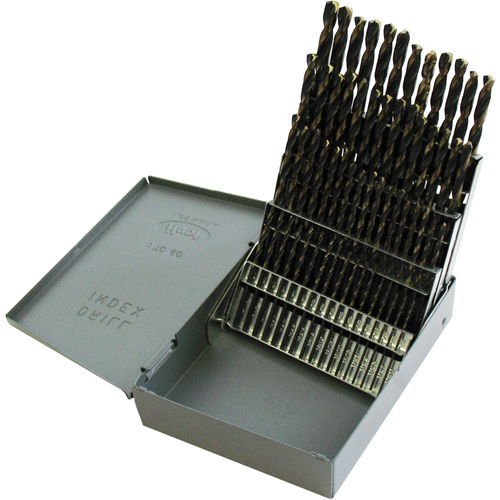 Jobber Length Drill Set, 60 Pieces, High Speed Steel Fastek