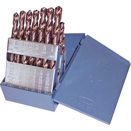 Jobber Length Drill Set, 19 Pieces, Cobalt Fastek