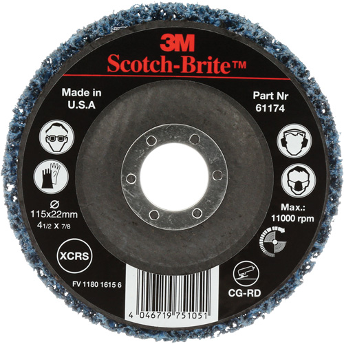 Disque de nettoyage et de d&eacute;capage Scotch-Brite, 4-1/2" dia., Grain Extra grossier, Carbure de silicium Fastek