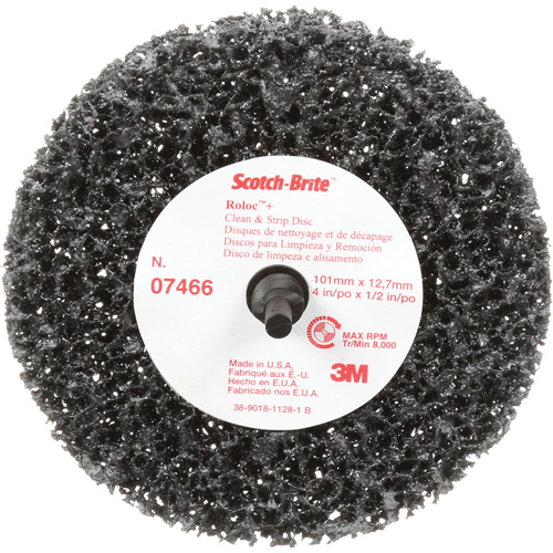 Scotch-Brite Roloc Clean and Strip Disc, 4" Dia., Extra Coarse Grit, Silicon Carbide Fastek