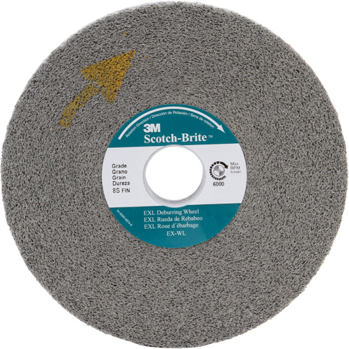 Scotch-Brite EXL Deburring Wheel, 8" x 1", 3" Arbor Fastek