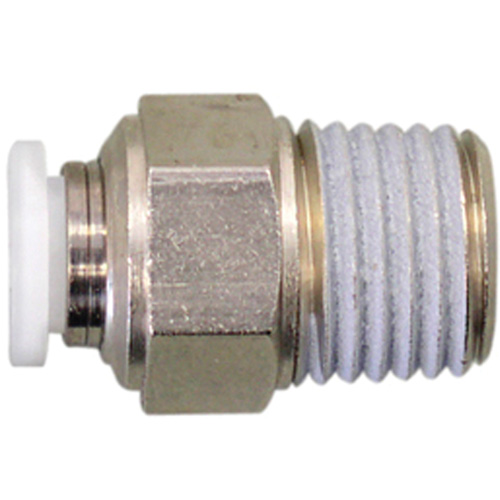 Straight Threaded Connector, 1/4", Brass, NPT Thread Fastek